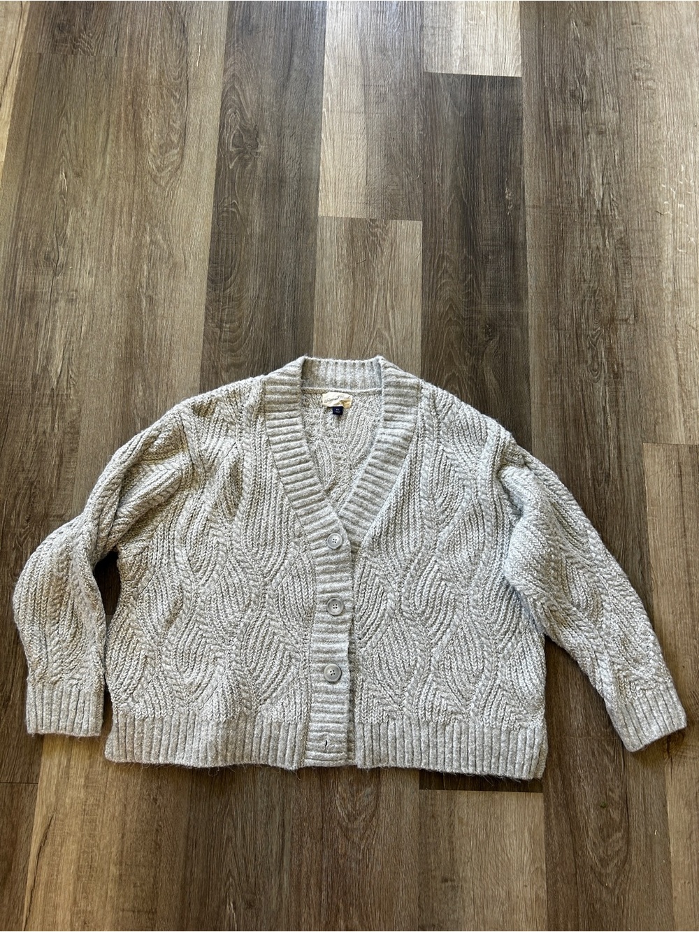 Universal Thread Cream Cable Knit Button-Up Cardigan